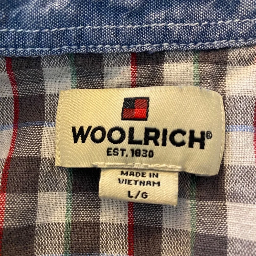 Woolrich Men's Chambray Short Sleeve Button Down Shirt Size Large - Picture 4 of 8